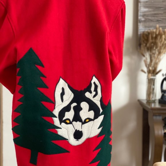 SOLD Vintage 80s Cindy Owings Husky/wolf Oversized Jacket - Picture 6 of 7